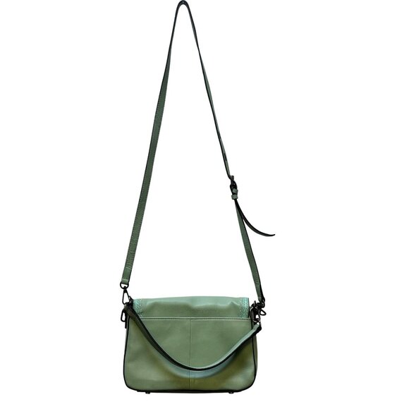 Lodis Embossed Mint Green Leather Crossbody Bag - Picture 7 of 7